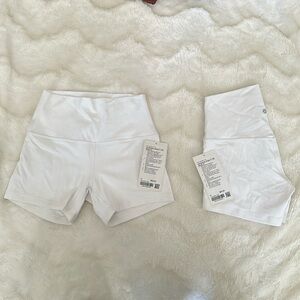 Brand new white align shorts